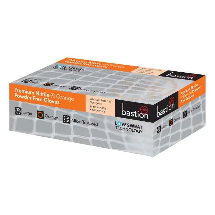 Bastion Premium Nitrile Gloves Orange