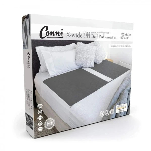 Conni X-Wide Dual Bed Pad with Tuck-Ins  Teal Blue - 153 x 85cm