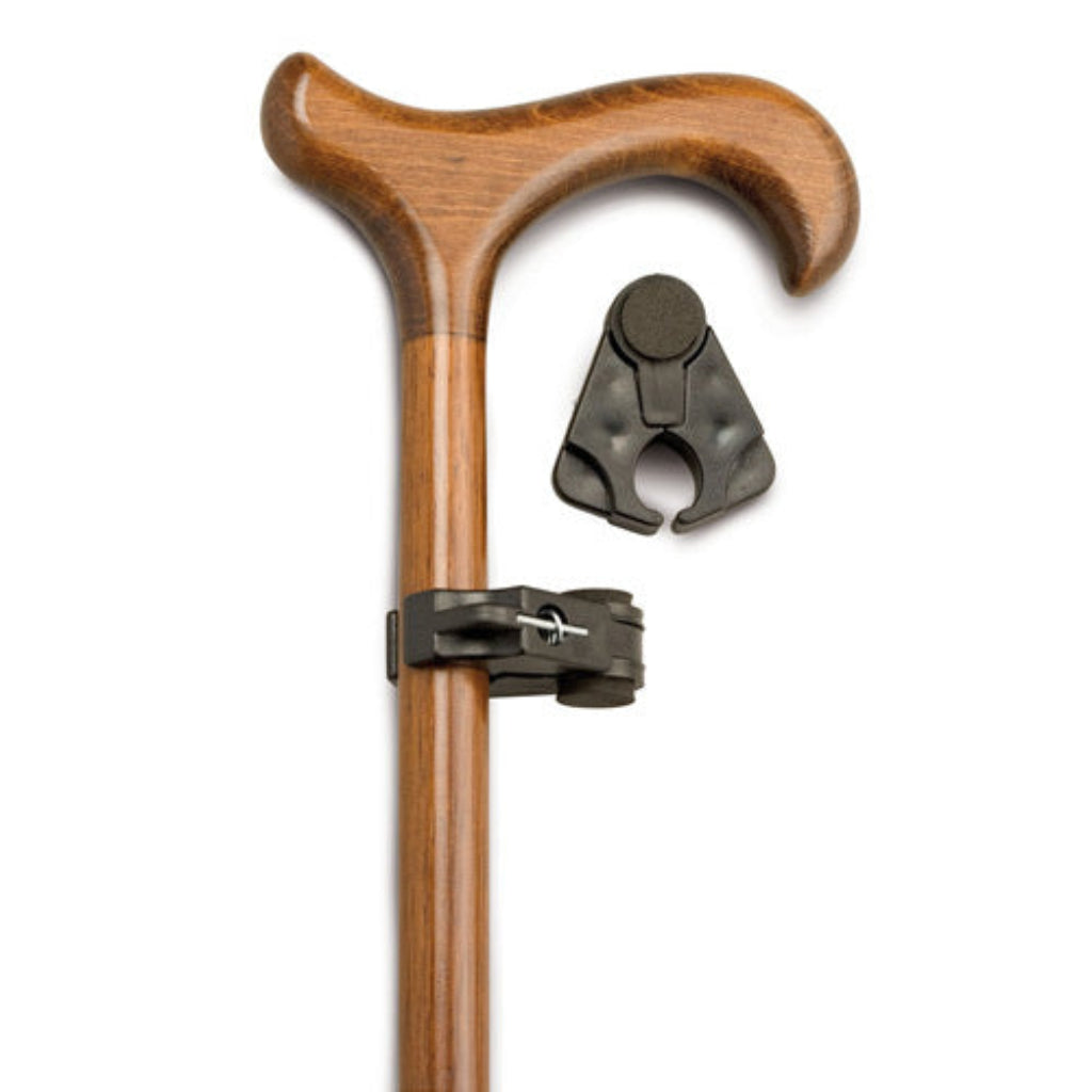 CareQuip walking stick frog holder accessory clip for resting a cane on a table edge.