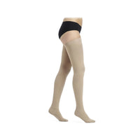 Sigvaris Cotton Thigh High Stockings Large Normal (Class 3 - Open Toe - Nature)