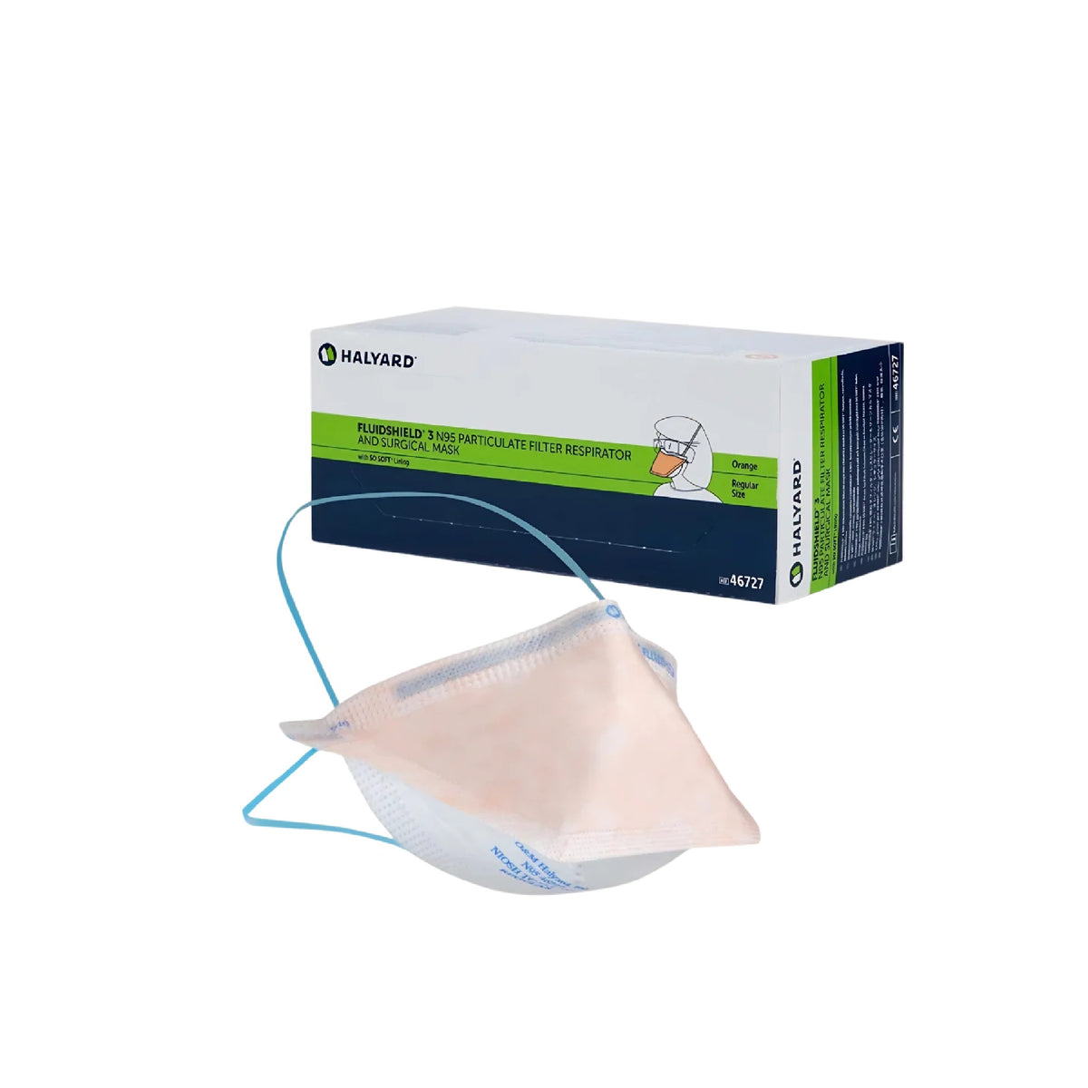 Halyard FLUIDSHIELD Level 3 N95 Surgical Respirator Mask Regular (Box of 35)