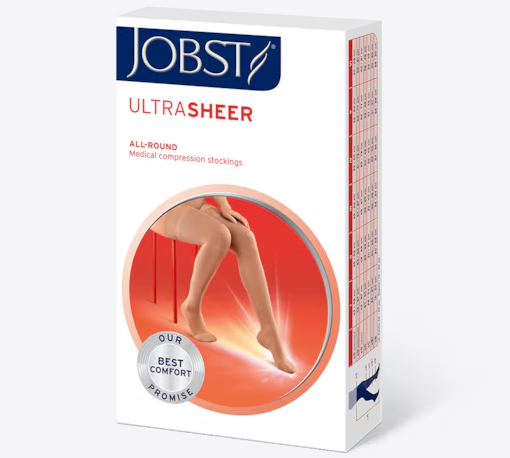JOBST ULTRASHEER Knee High Class 2 Compression Closed Toe  Natural