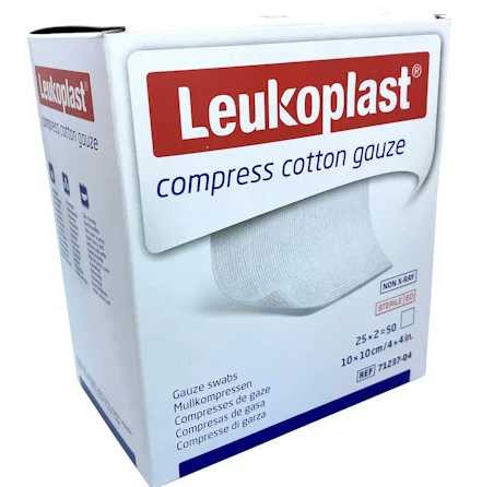 Leukoplast Cotton Gauze Swabs Non-Sterile  10cm x 10cm (8ply) - Pack of 100