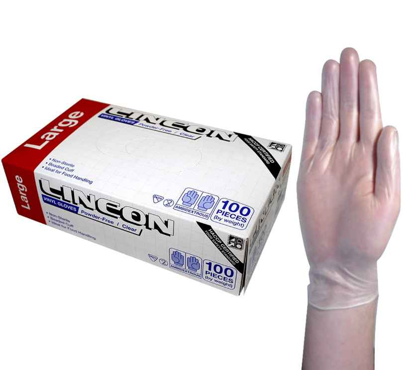 Lincon Vinyl Powder Free Gloves
