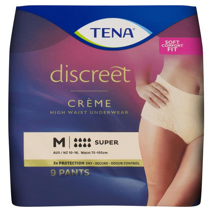 TENA Discreet High Waist Incontinence Underwear - Crème