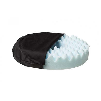 Max Mobility ring cushion convoluted PU foam variant with centre opening for seated comfort.