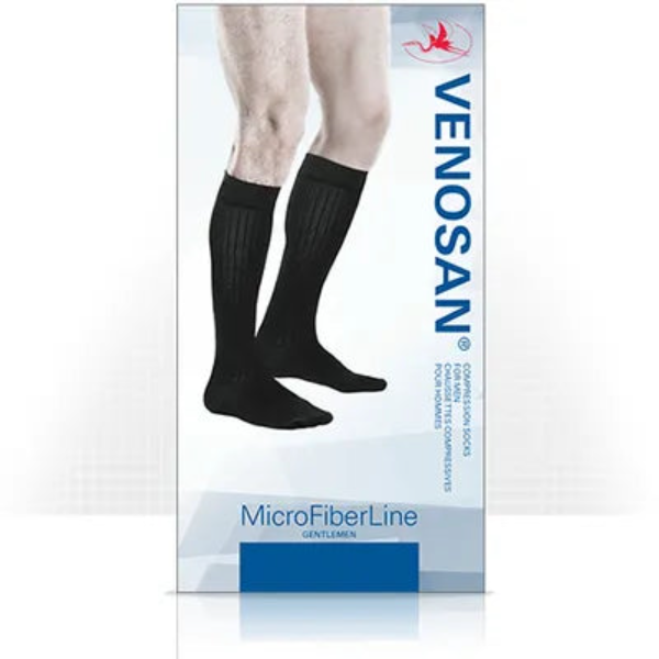 MicroFiberline Socks for Men Class 1 Compression (Travel Socks)  Black