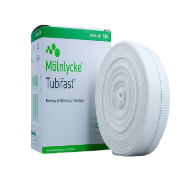 Tubifast 2-Way Stretch Bandage Roll  Green: Medium Limbs - 5cm x 10m