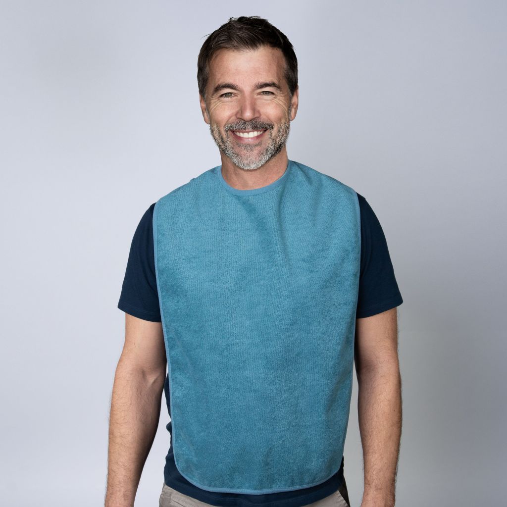 Staydry Clothing Protector Teal on Model