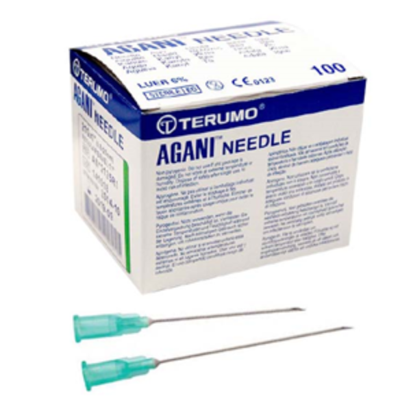 Terumo AGANI Hypodermic Needles Packaging Size 19G x 38mm - Box of 100