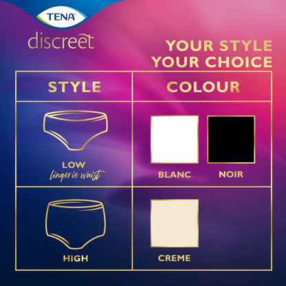 TENA Discreet Low Waist Incontinence Underwear - Black