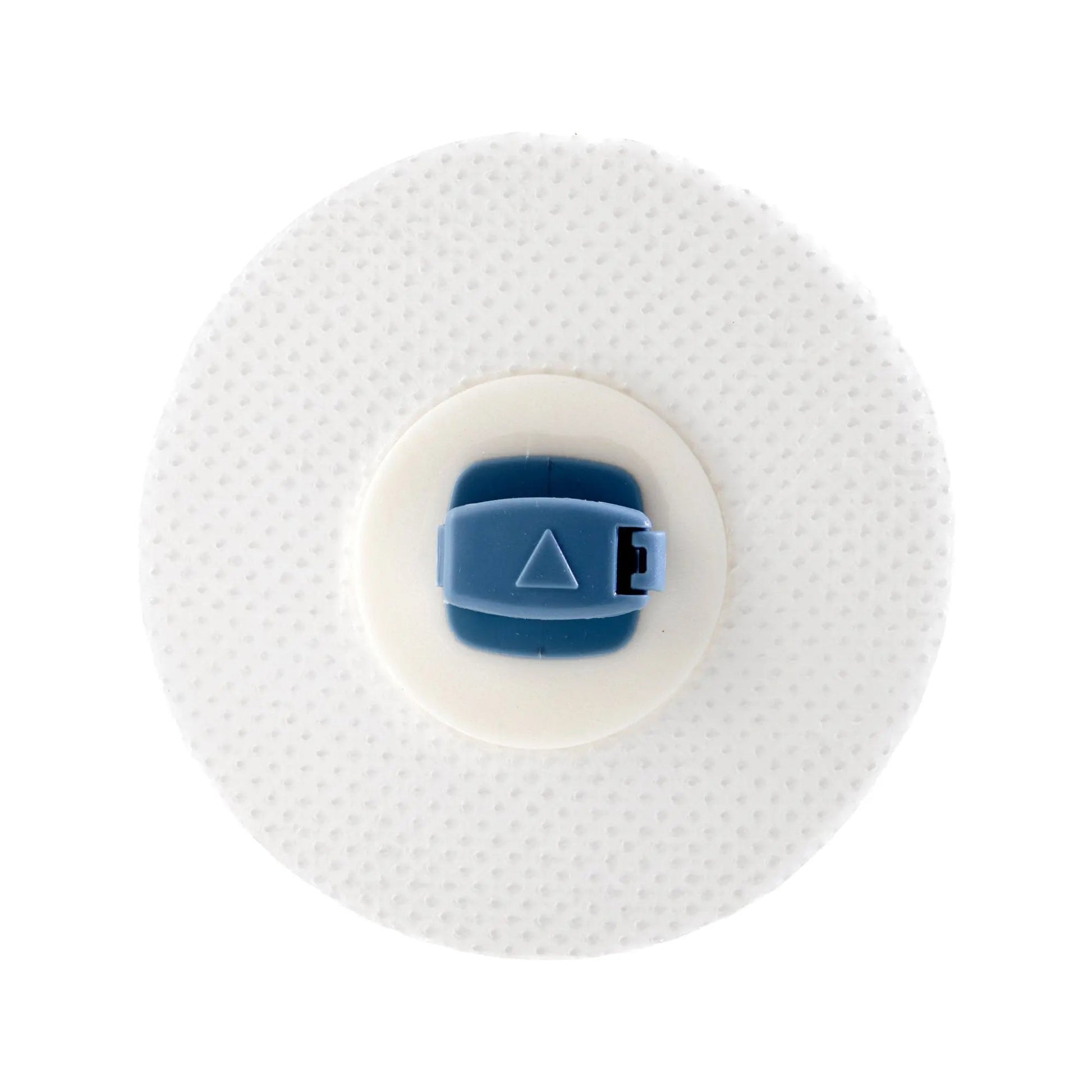  Ugo Fix Gentle catheter fixation device, featuring a round, breathable adhesive pad with a blue rotating clip in the center for secure catheter positioning.