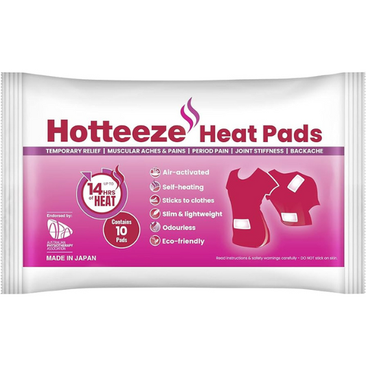 Hotteeze Heat Pads 13.2x10cm (10): Long-lasting heat pads for pain relief and warmth, pack of 10.
