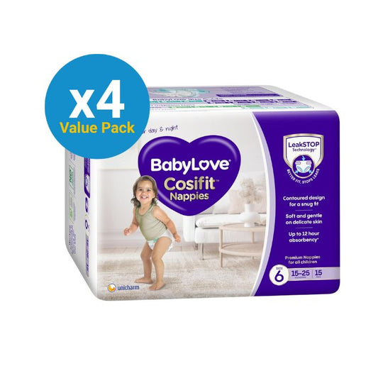 Babylove Cosifit Nappies Size 6 (15-25kg) - (4*15pkt)