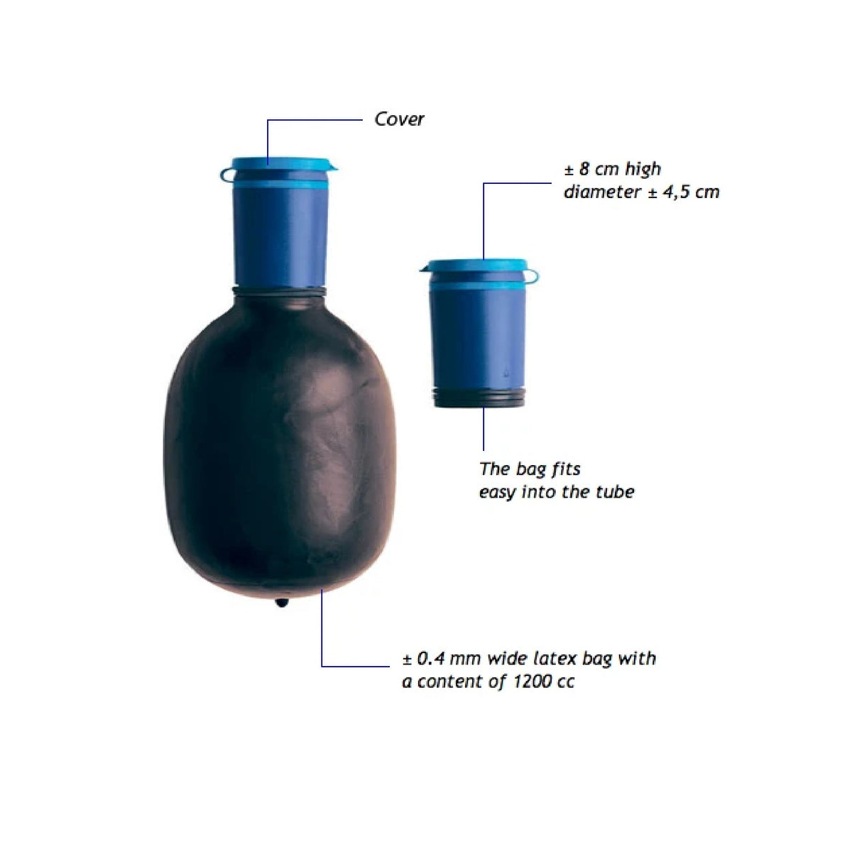 UriBag Portable Latex Male Urinal 1200mL