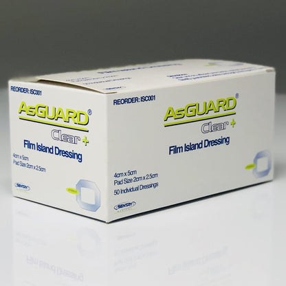 Asguard Clear + Film Island Dressing  6cm x 7cm - Box/50