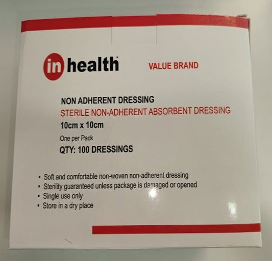 Inhealth Non-Adherent Dressing - Box/100 Size 5cm x 5cm - Box/100