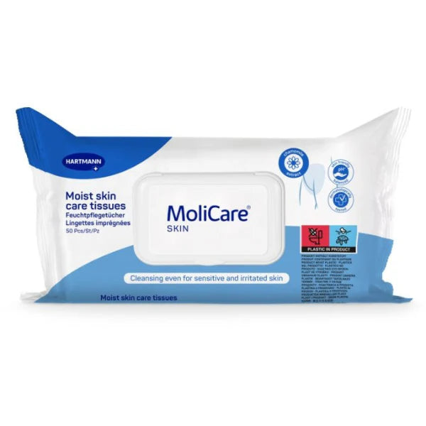 MoliCare Skin Moist Care Tissues - Pack of 50 Wipes