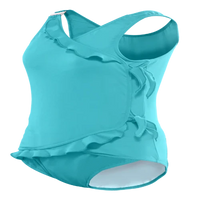 Kes-Vir Girls Waterfall Swimsuit in Tropic Turquoise