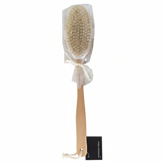 Beauty+ Wooden Bristle Back Brush for deep cleansing and gentle massage.