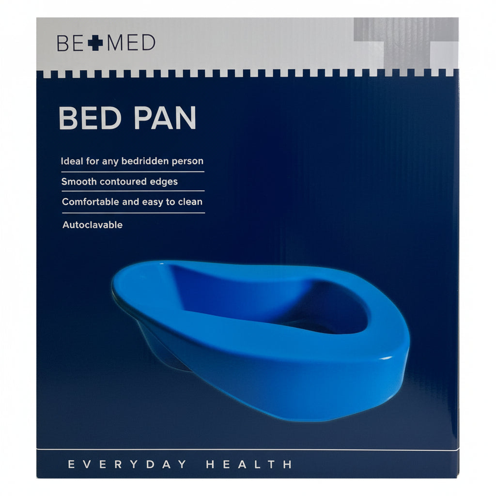 BeMed Regular Bedpan showing front cut-out for correct positioning.