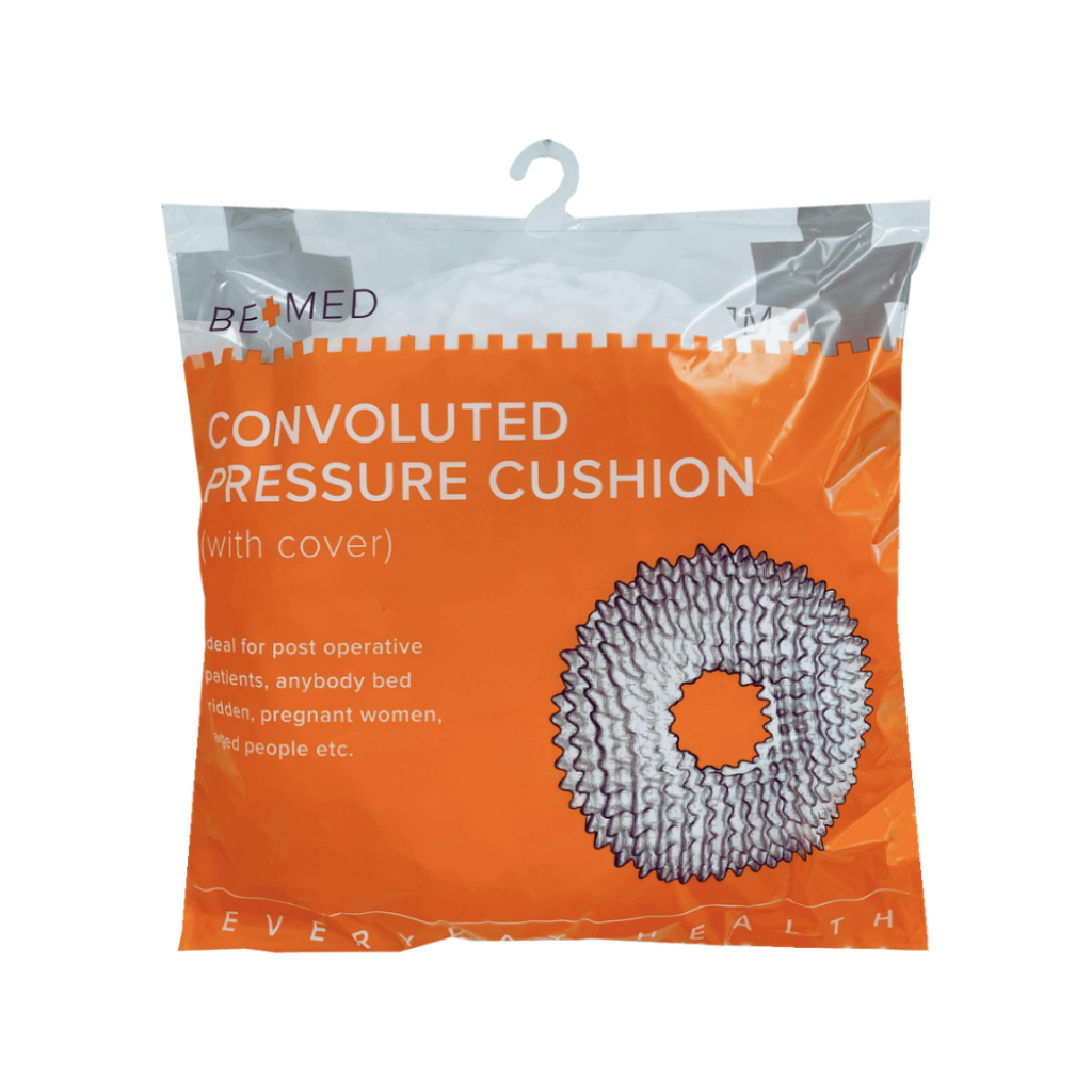 BeMed Convoluted Cushion showing offset hole design for comfortable seating.