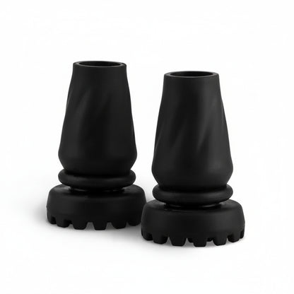Close-up of BeMed Walking Stick Tip Black showing durable rubber material.