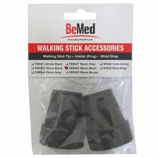BeMed Walking Stick Tip Black, pack of 2, for 1048 cane.
