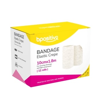 Bpositive Elastic Crepe Bandages (Box of 12)