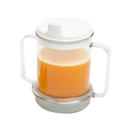 North Coast Mug With Lid and Handles, Regular 296ml Clear Plastic