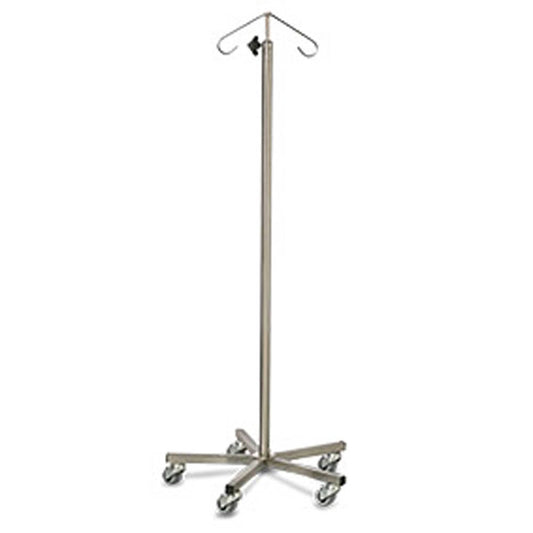CareQuip IV Pole Stainless Steel with Weighted Base