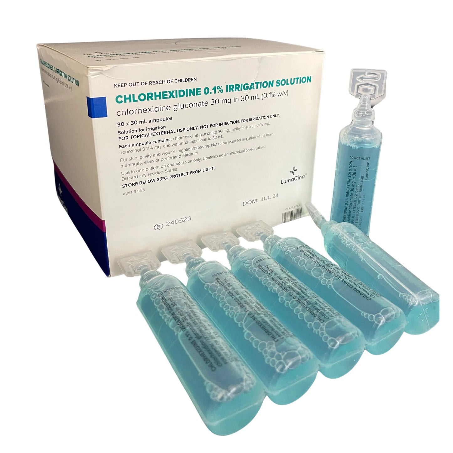 Chlorhexidine Irrigation Solution 0.1% 30ml (Ampoule)