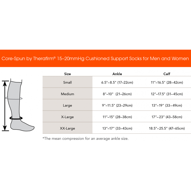 Core-Spun Class 1 Below Knee Mild Support Socks