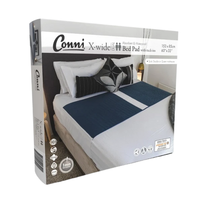 Conni X-Wide Dual Bed Pad with Tuck-Ins Color Charcoal - 153 x 85cm