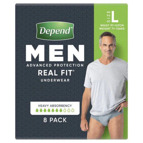 Depend Real Fit for Men (Carton of 4 x 8pk)