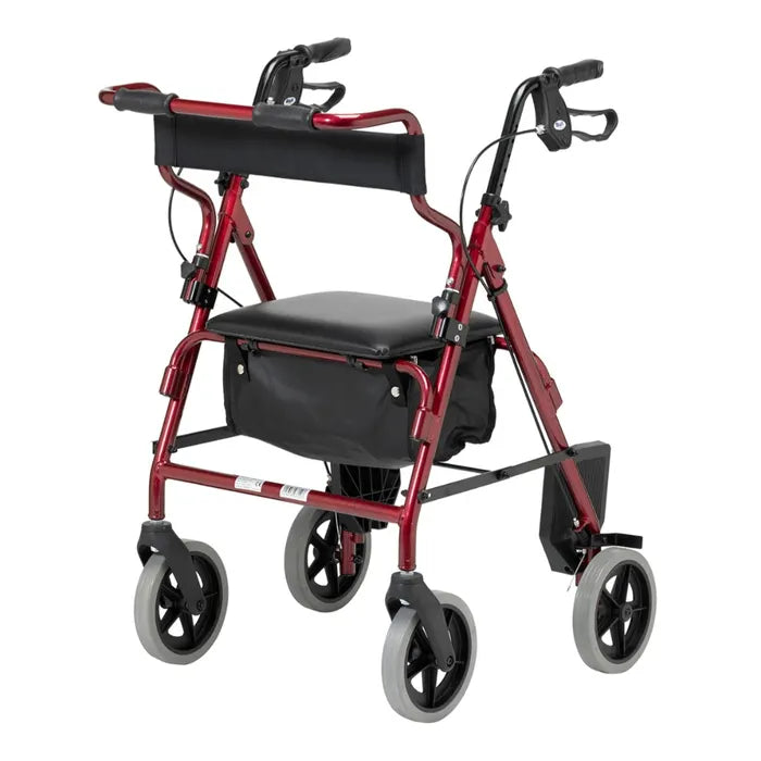 Close-up of lockable loop brakes and 7.5" PVC wheels on Days 2-in-1 Rollator