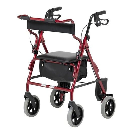 Close-up of lockable loop brakes and 7.5" PVC wheels on Days 2-in-1 Rollator