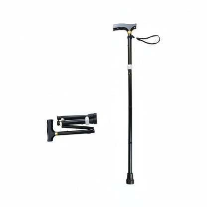 Days Folding Walking Stick full view showing aluminium frame and contoured handle for support and easier walking