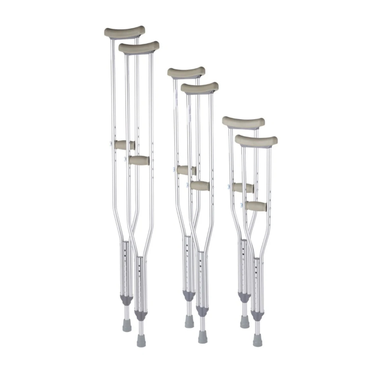 Days Aluminium Underarm Crutches Adjustable Height