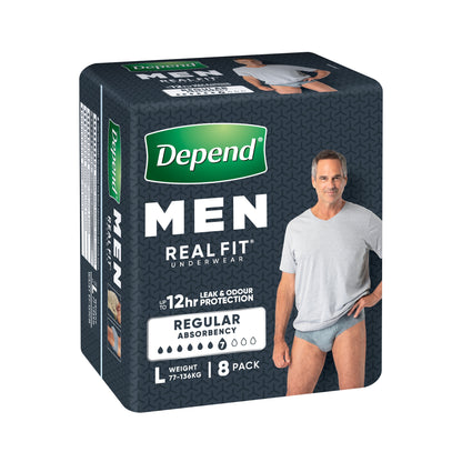 Depend Real Fit for Men (Carton of 4 x 8pk)