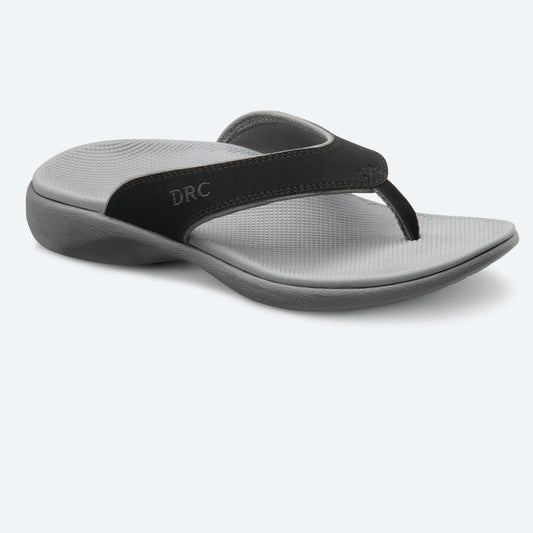 Dr Comfort Collin shoe in black (DonJoy) side view.
