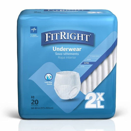 Medline Bariatric Heavy Absorb Underwear (Carton of 4x20pk)