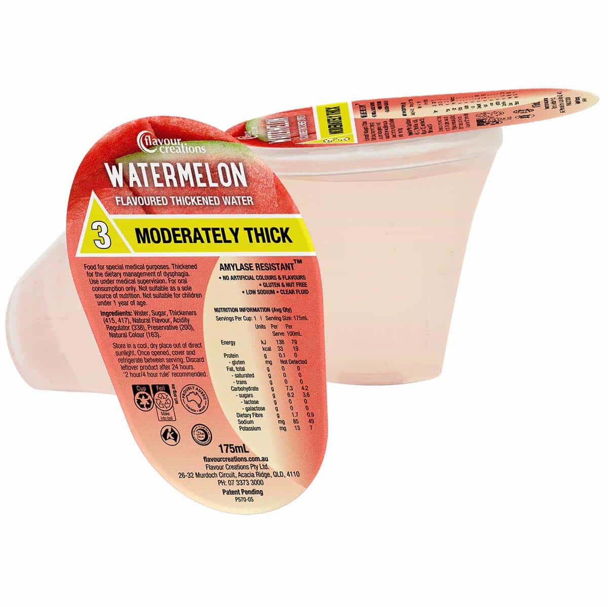 Flavour Creations Watermelon Flavoured Thickened Water 175mL (Tray of 24)