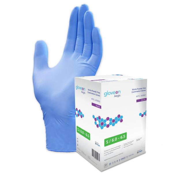 GloveOn Aegis Nitrile Exam Glove Long Cuff Blue (Carton of 4x50)