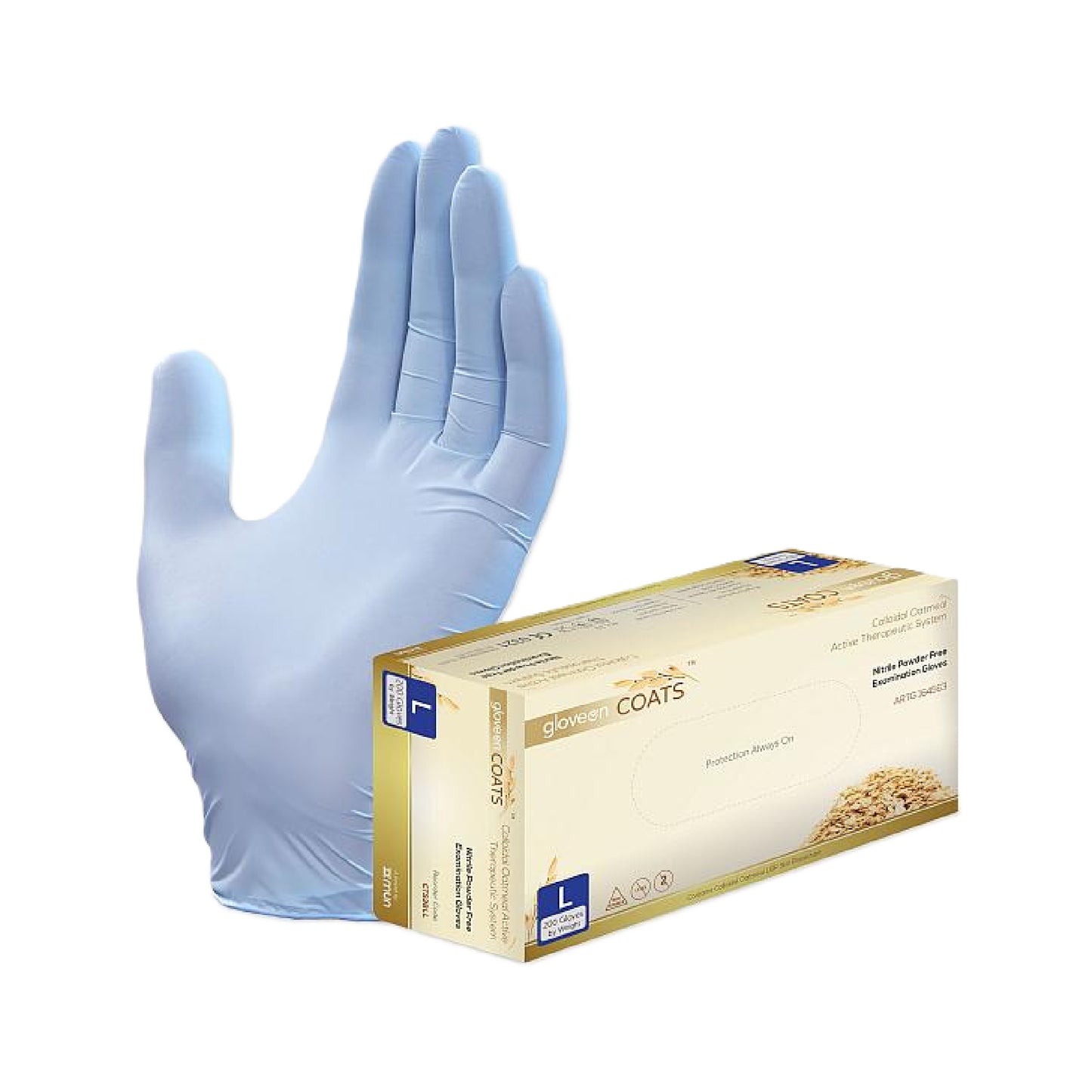 GloveOn COATS Nitrile Exam Gloves Large (Carton of 10 x 200pk)
