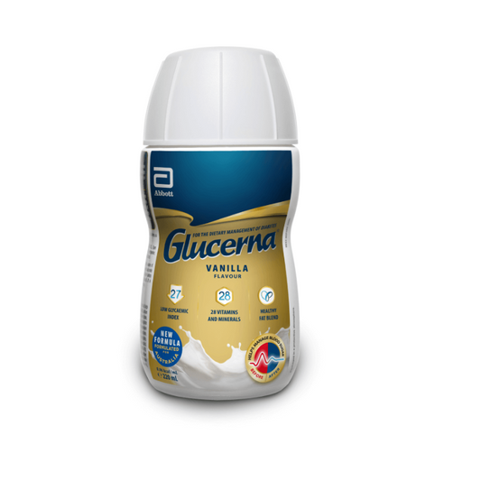 Glucerna Ready-to-Drink 220ml – Meal Replacement for Diabetes Management, Blood Sugar Support Flavor Vanilla - Tray of 30