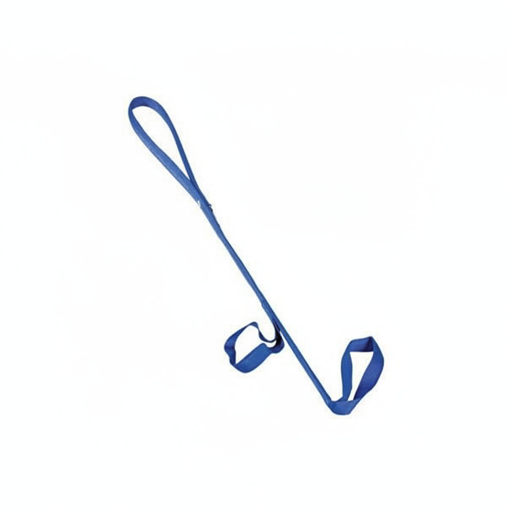 Close-up of dual handle leg lifter with foot loop and rigid centre post