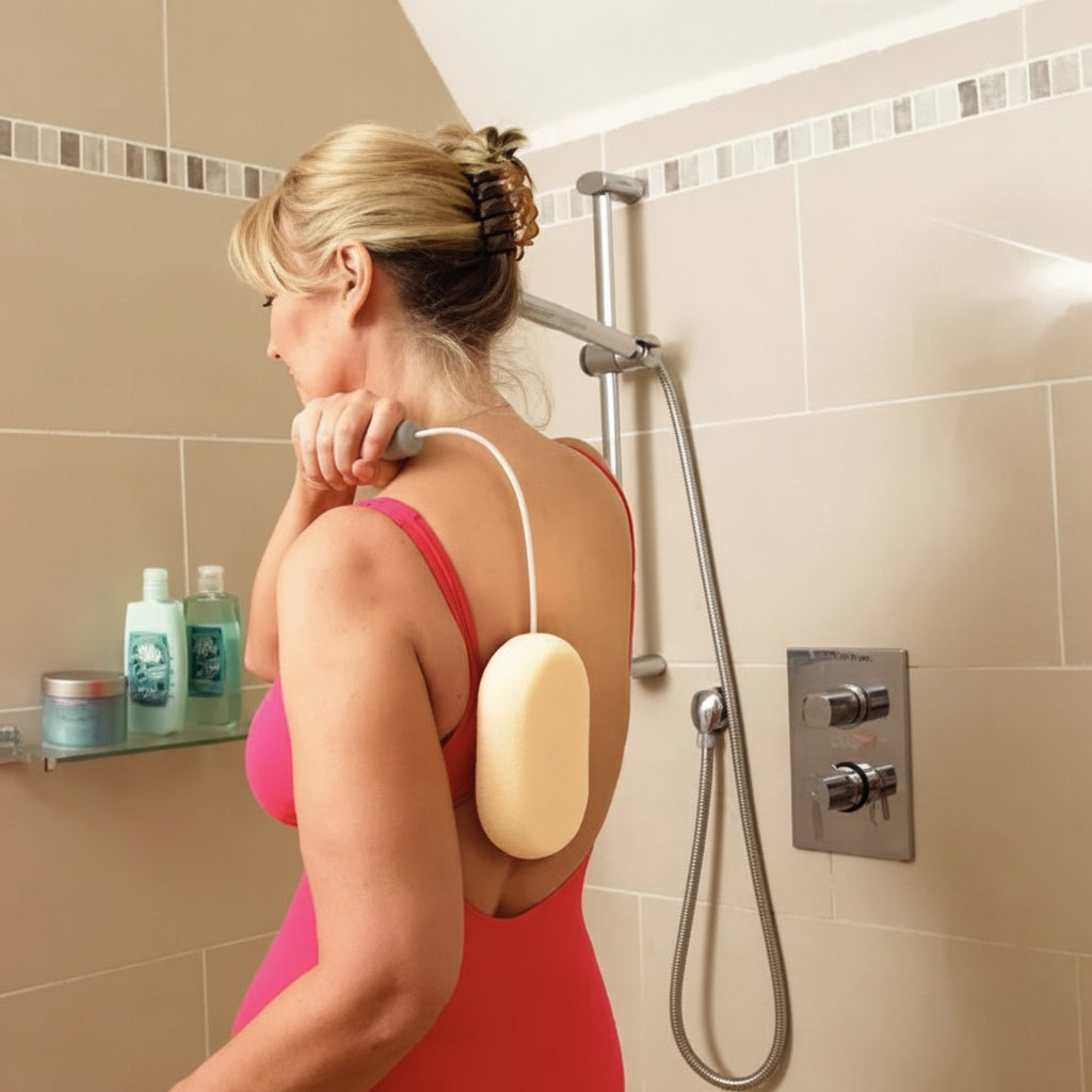 Homecraft Long Handled Sponge with bendable handle designed for assisted bathing and showering