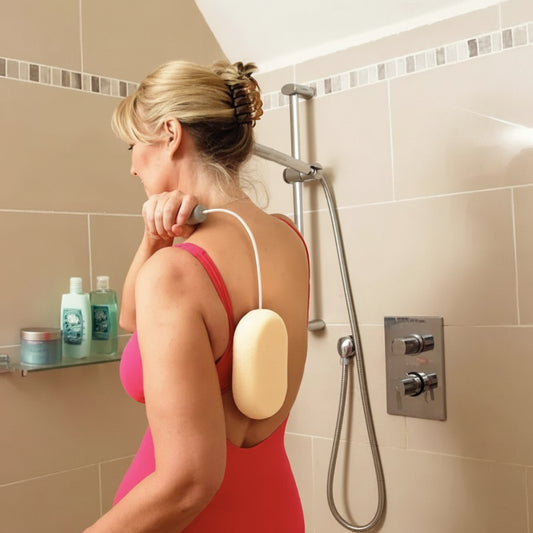 Homecraft Long Handled Sponge with bendable handle designed for assisted bathing and showering