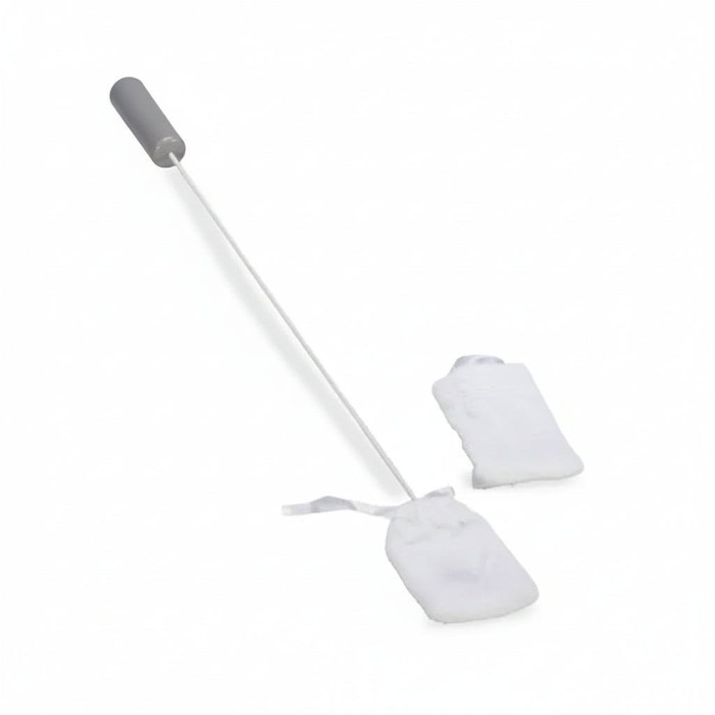 Homecraft Long Handled Toe Washer with 2 Pads showing full handle and angled head